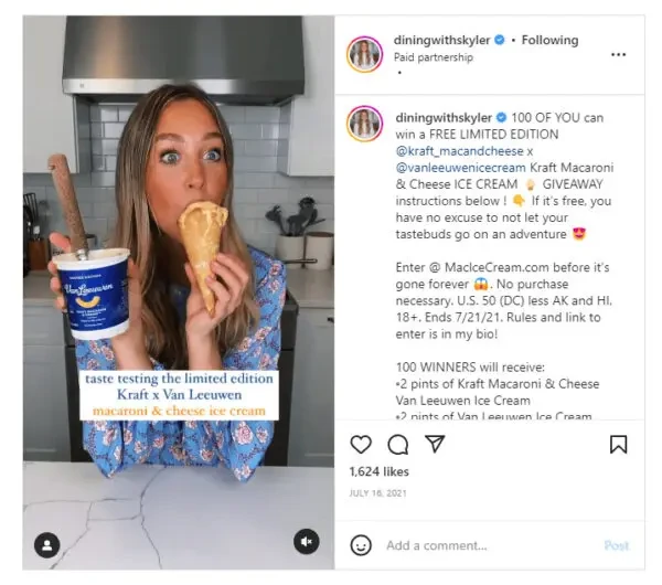 social media post with videos featuring influencers