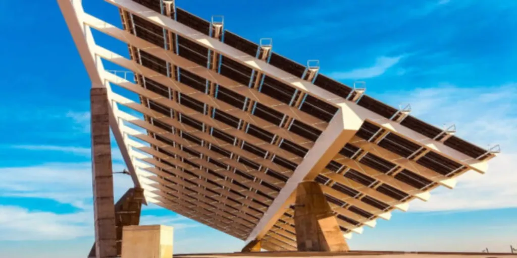 Solar panels on outdoor construction