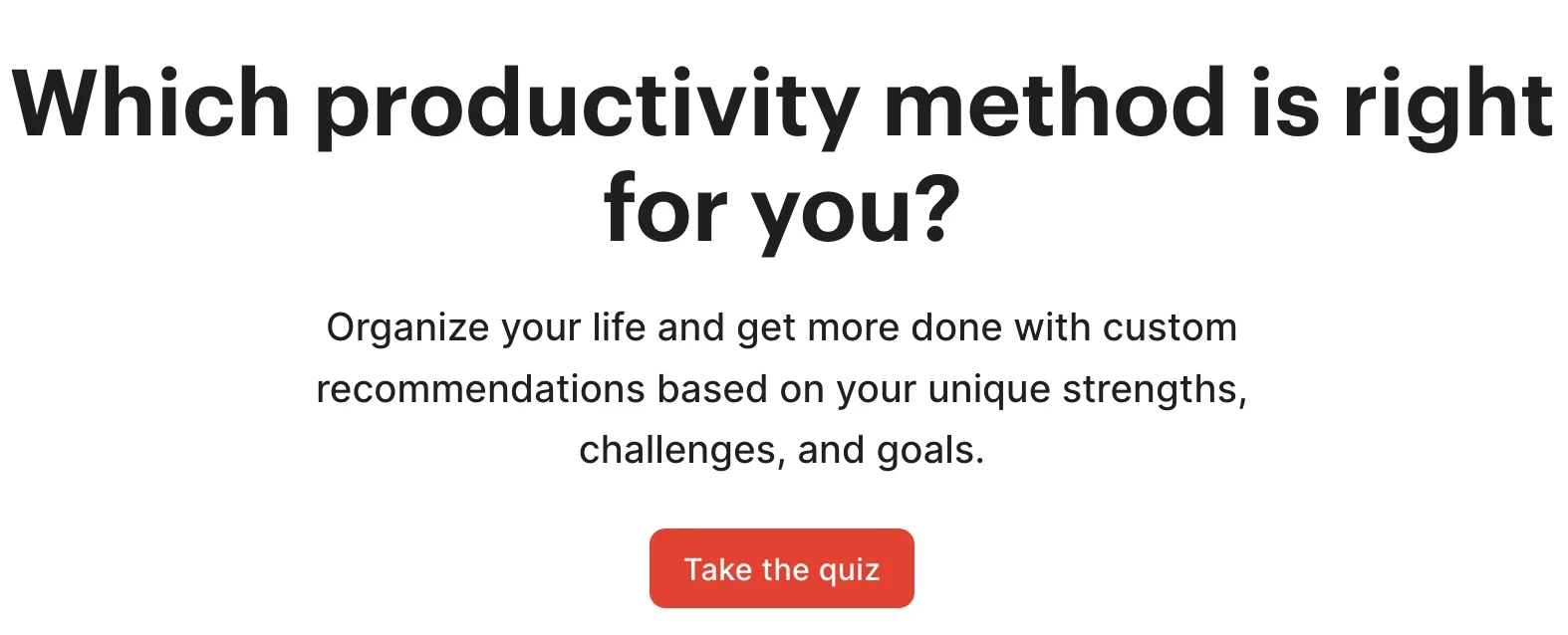 Quiz sur les méthodes de productivité de Todoist