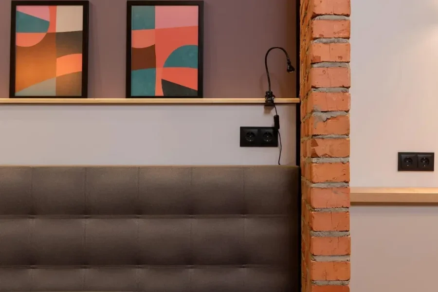 Two minimalist artworks on a wall