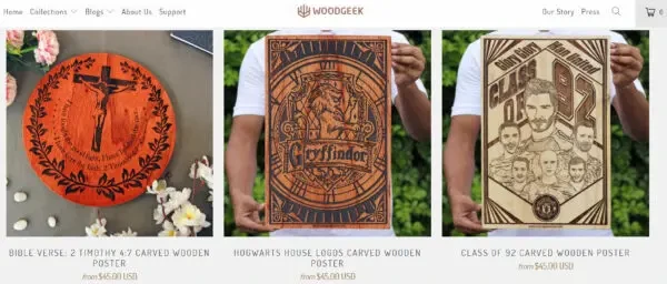 Woodgeek e-commerce website