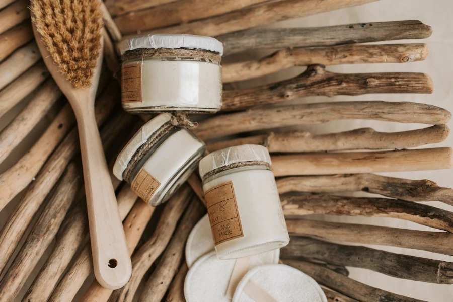 Zero waste personal care products in close-up shot