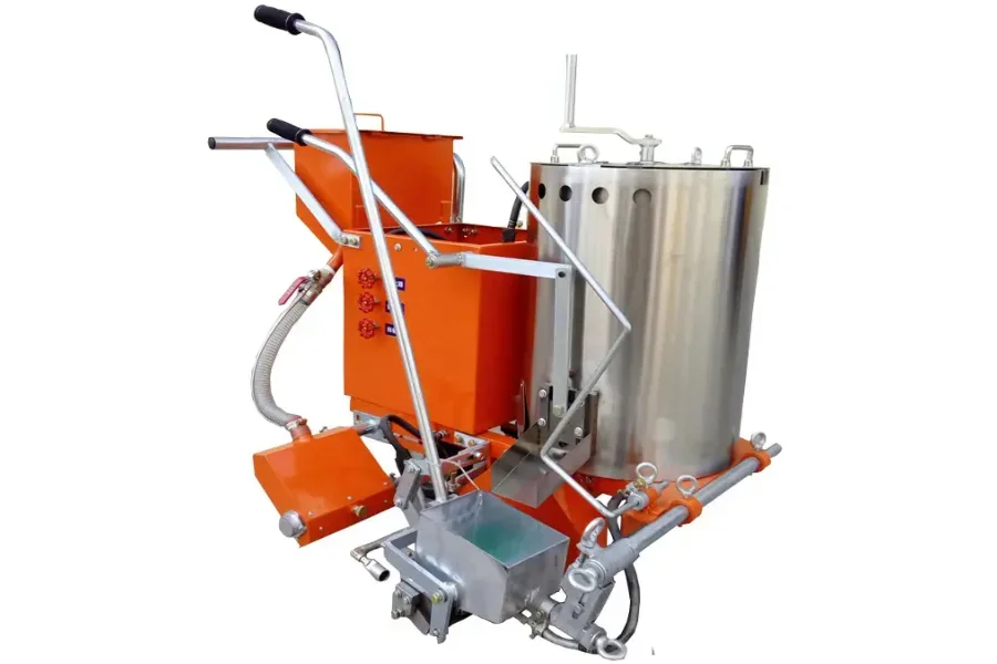 A thermoplastic road marking paint machine