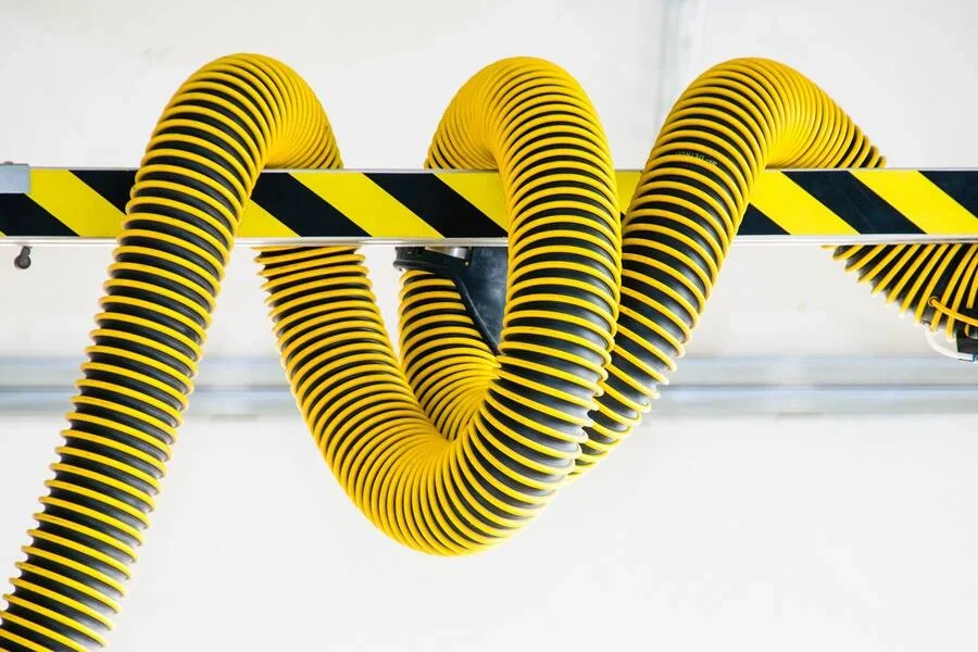 Black and yellow plastic hose