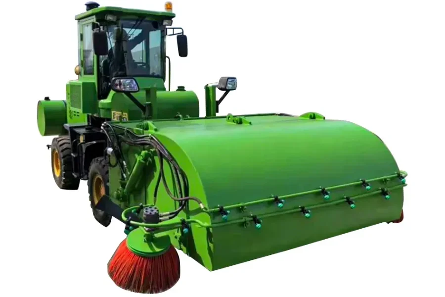 Compact floor sweeper cleaning machine