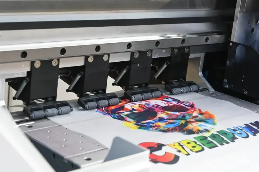 DTF printer printing one sheet at a time