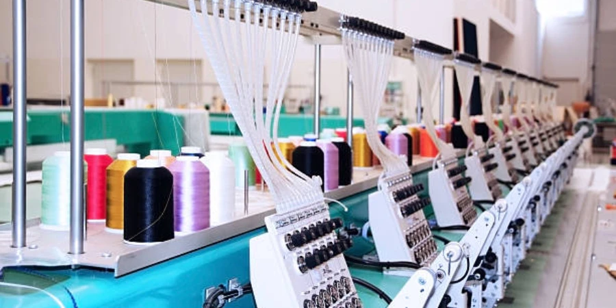 Embroidery machinery in a textile industry