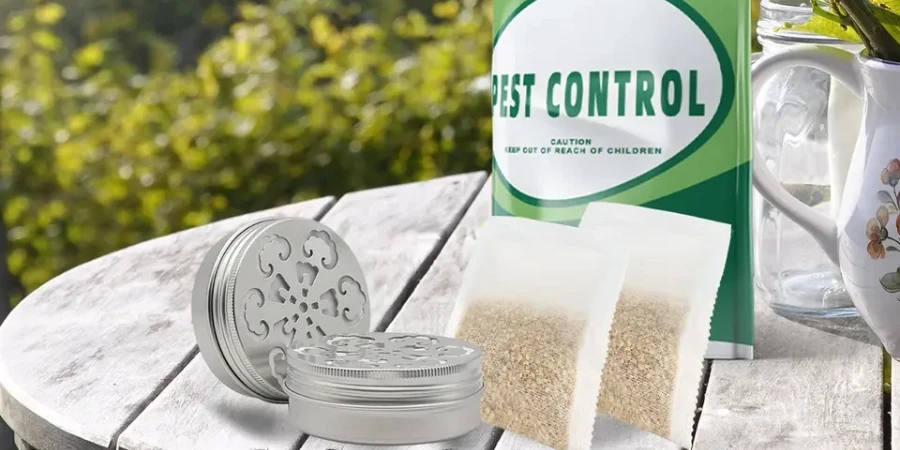 Pest control product on a table