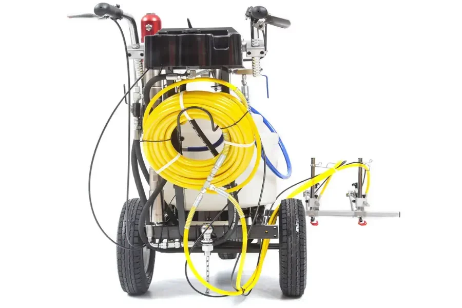 Truck road line marking machine