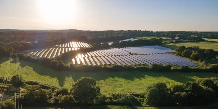 Aerial view of the solar panel