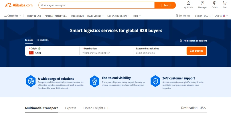 Alibaba.com Logistics Marketplace: Access a full range of logistics resources