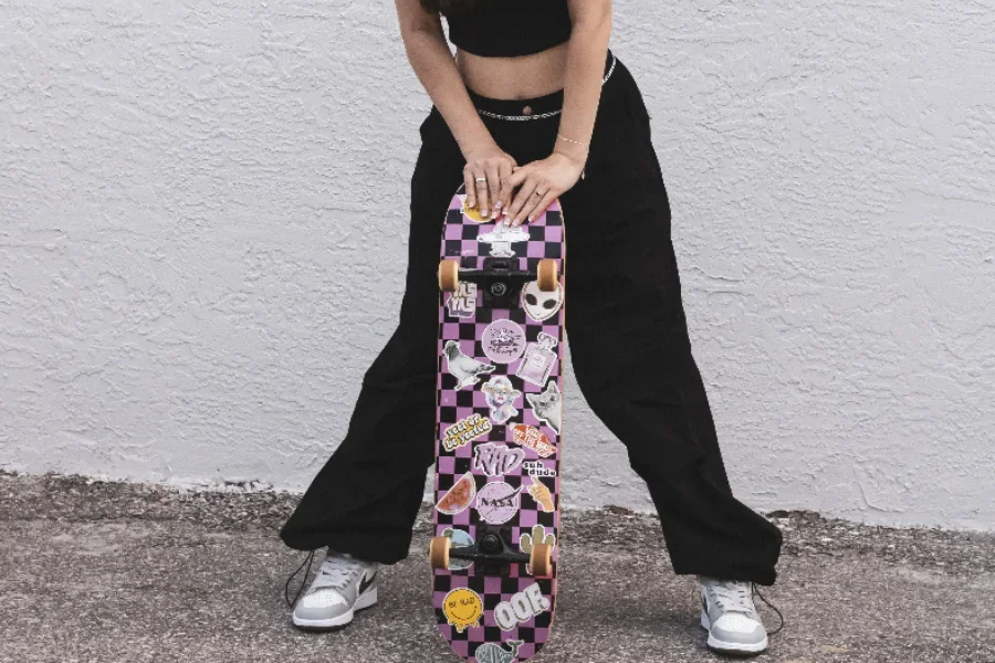 Black women’s cargo pant with drawstring ankles
