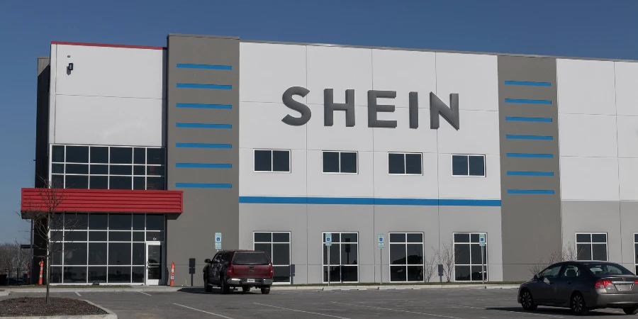 Exterior of an office building with a “Shein” sign