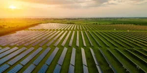 rows of solar photovoltaic panels