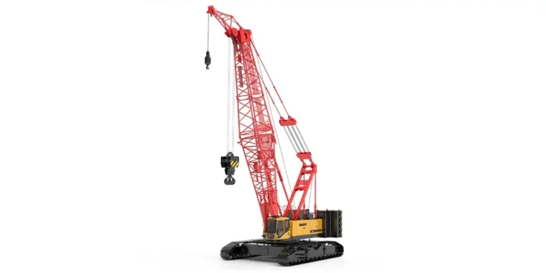 a sany crawler crane with lattice boom