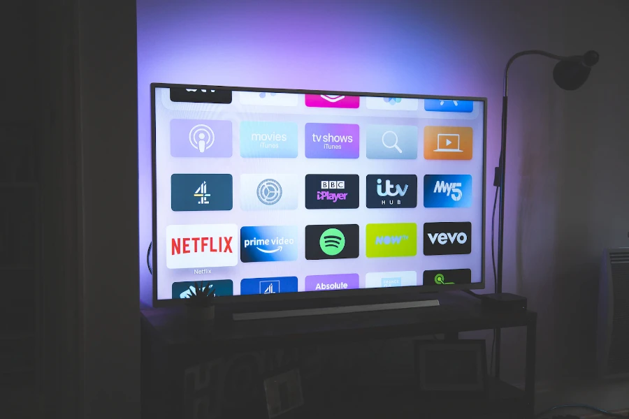 tv screen with ott apps