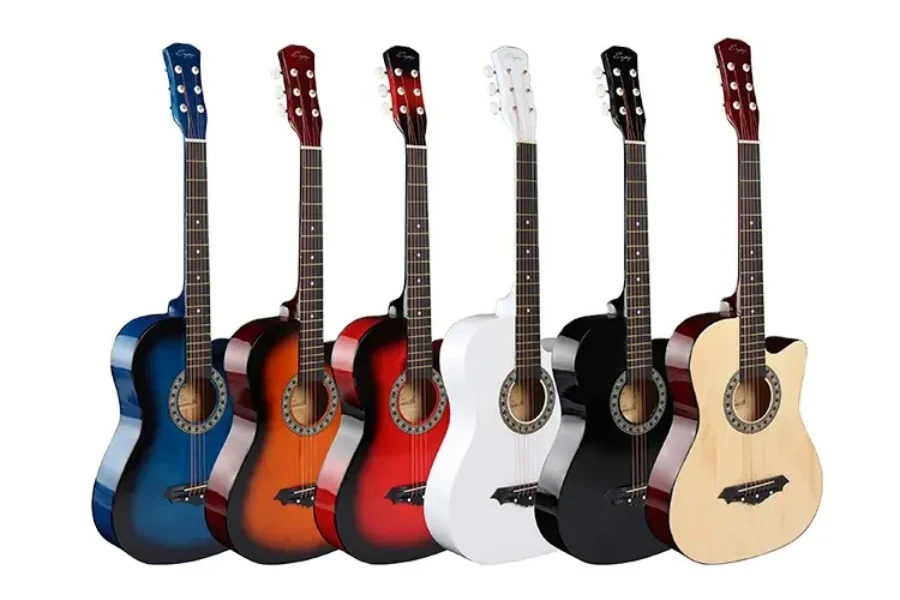 Custom design basswood 38-inch acoustic guitars