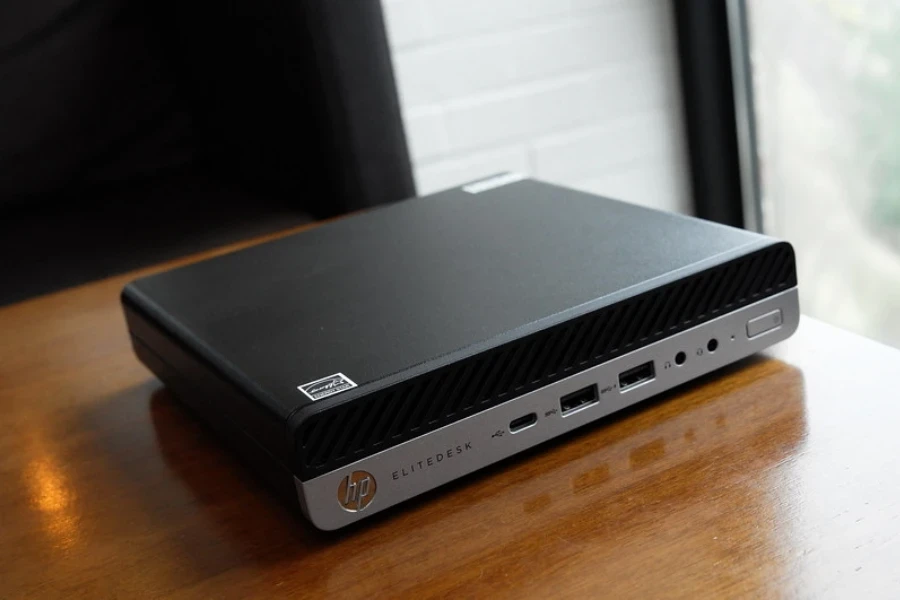 a mini pc on a wooden table