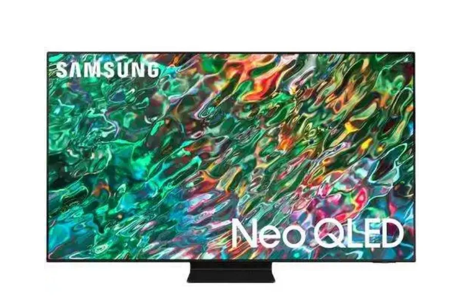 a neo led tv with a colorful screen