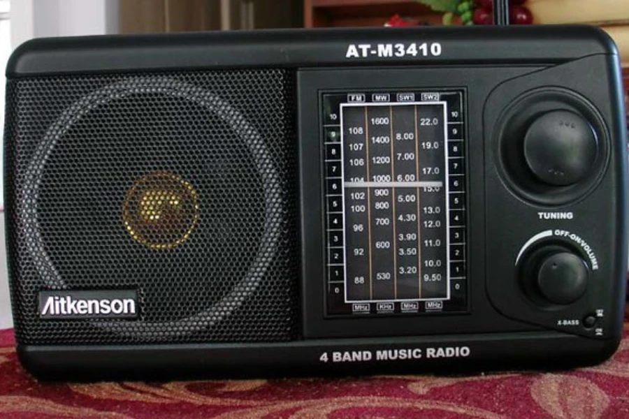 A portable radio with one large speaker