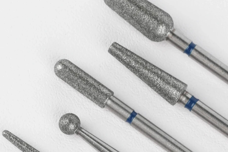 A set of diamond nail drill bits