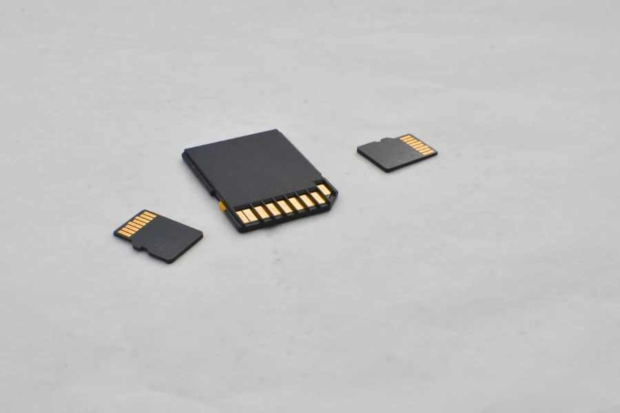 closeup of sd and micro sd cards