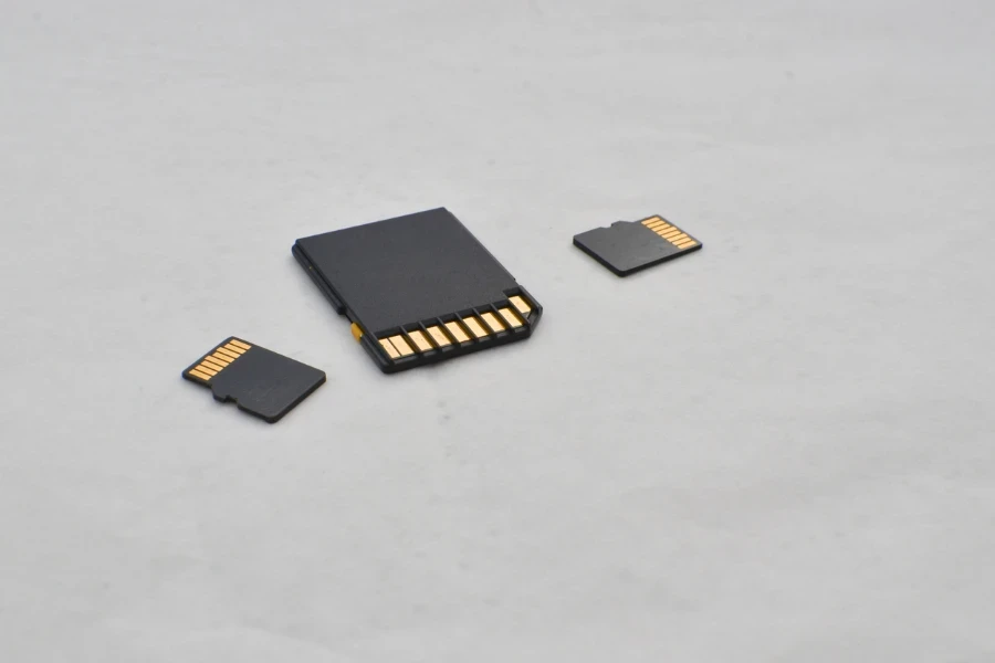 closeup of sd and micro sd cards