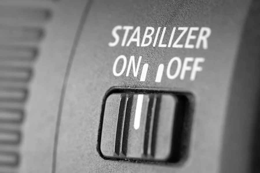 Closeup shot of an onoff stabilizer switch button