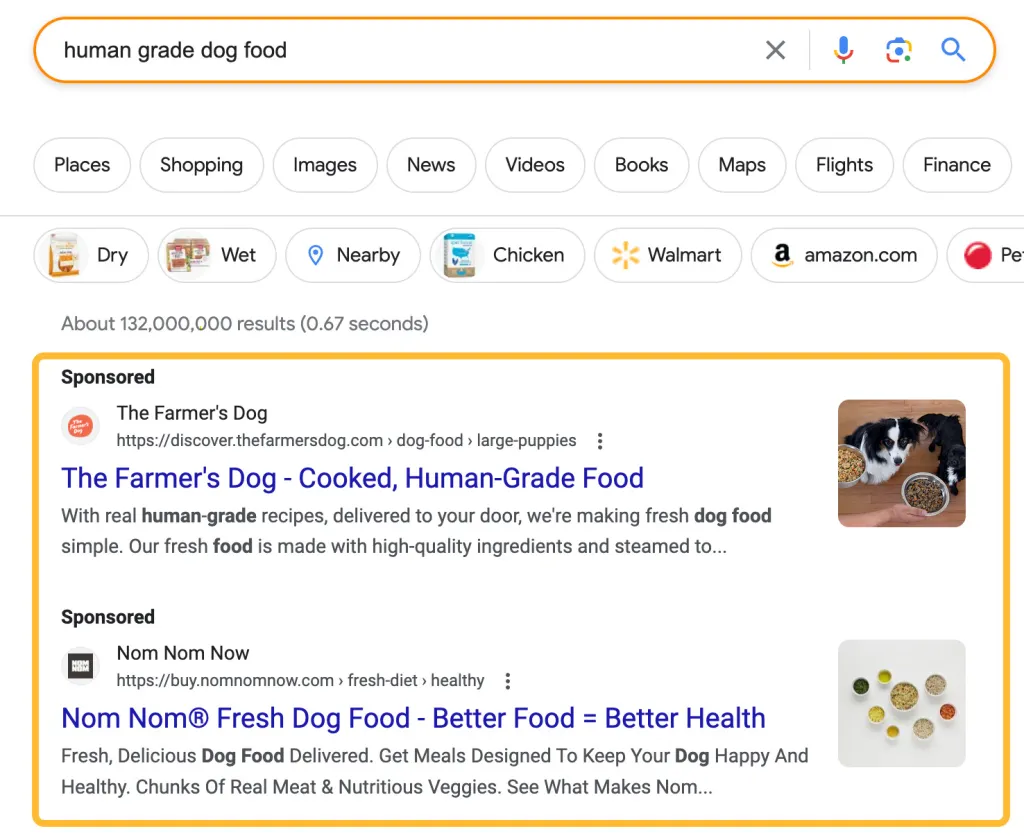examples of ads in google search