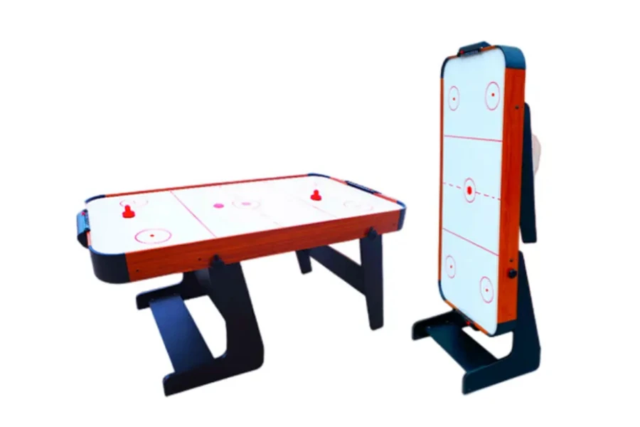 Foldable full size air hockey table with traditional style