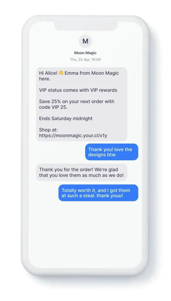 fomo dans l'exemple de sms