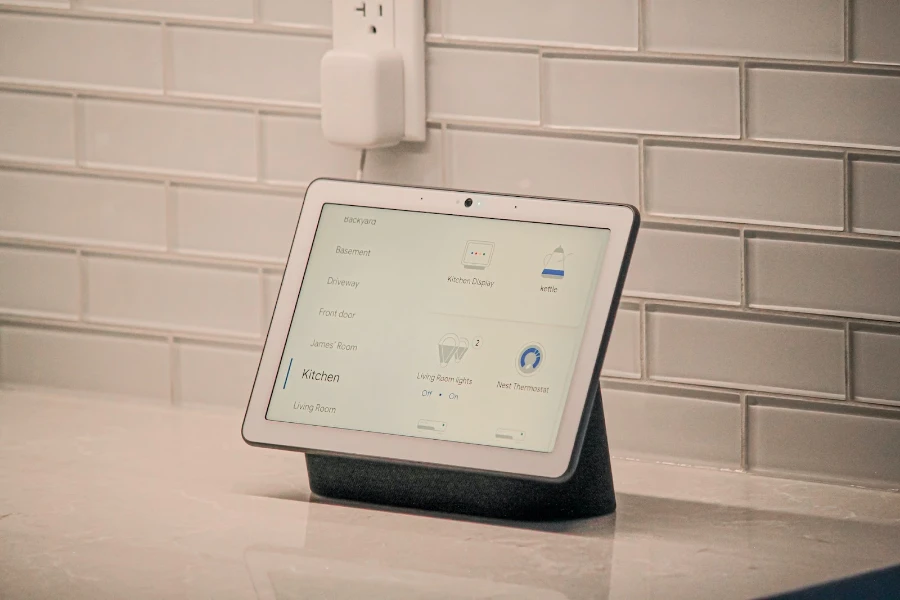 Home automation hub on the kitchen counter