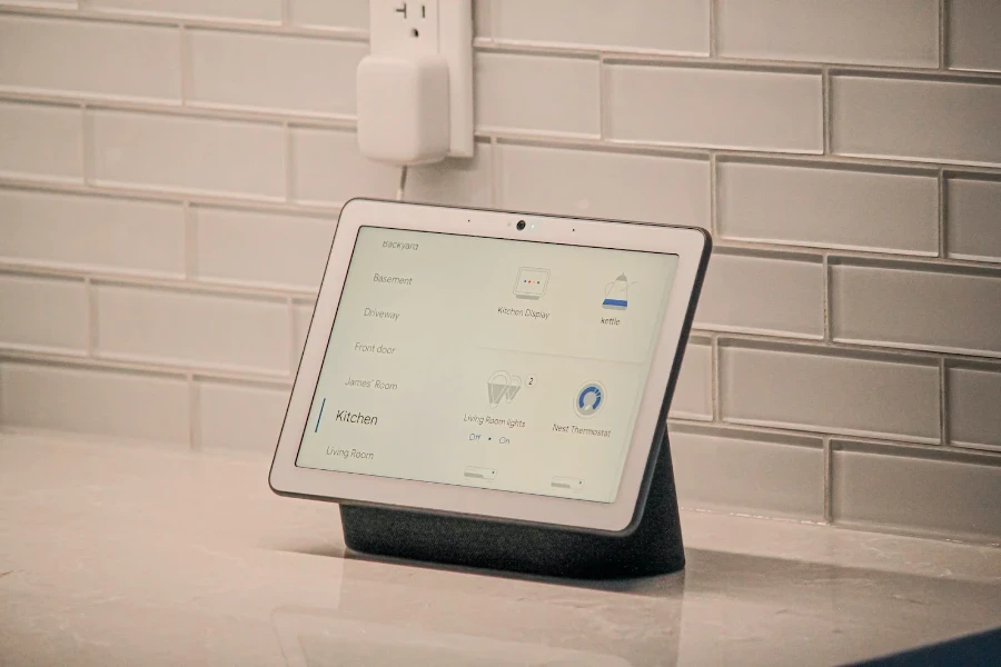 Home automation hub on the kitchen counter