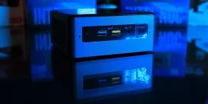 mini pcs with a stylish blue filter