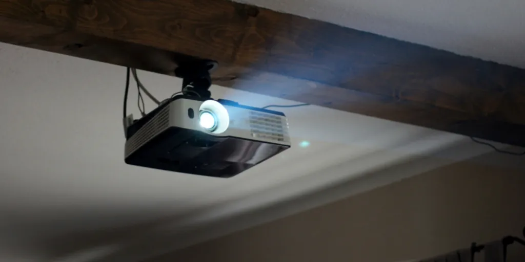 Projector mounted on a ceiling
