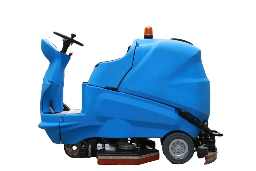 Ride-on industrial floor scrubber machine