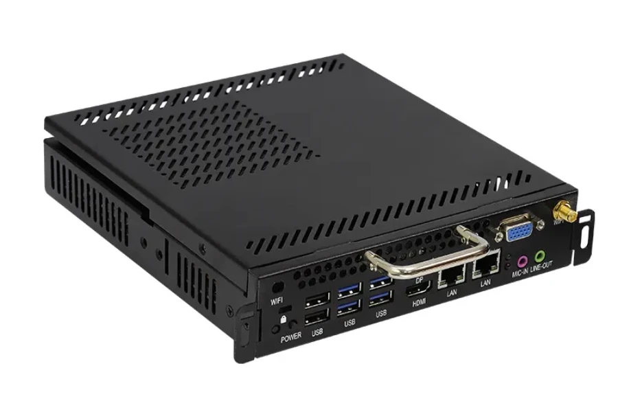 side view of a barebone mini pc kit