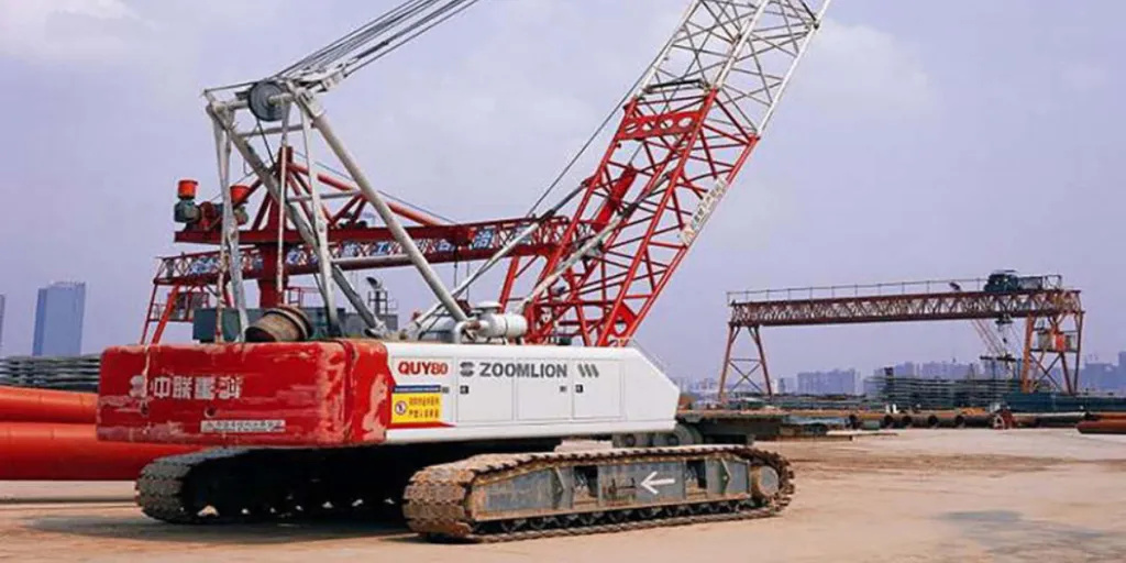 Zoomlion 50 ton used crawler crane with lattice boom