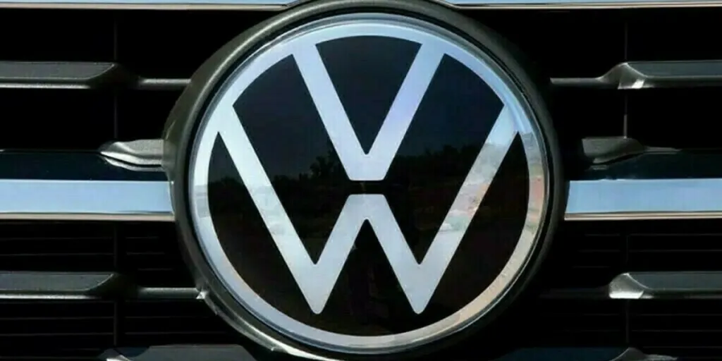A black and white Volkswagen Group logo