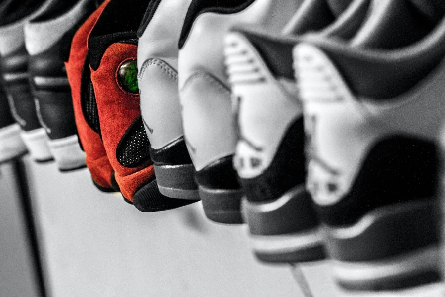 A collection of basketball shoes