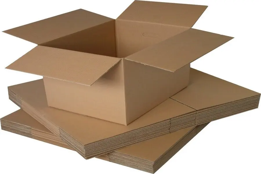 A pile of ply corrugated boxes