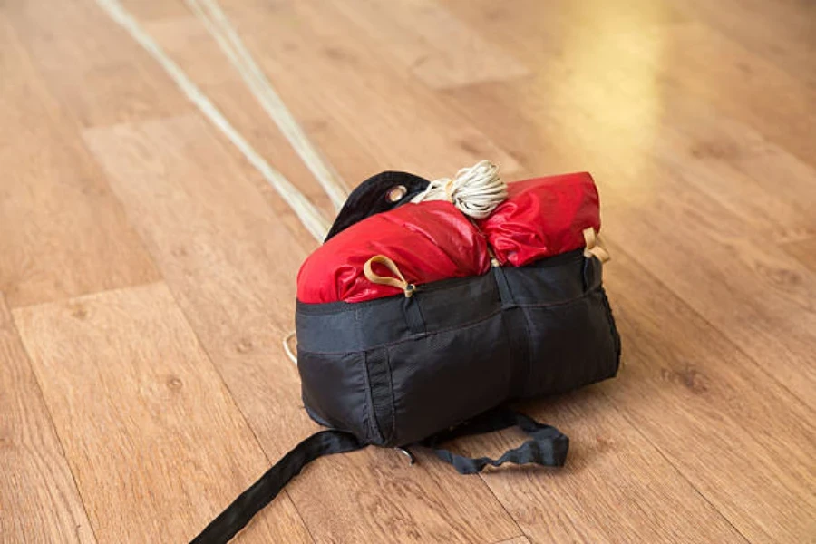 Black bag with red material coming out of it