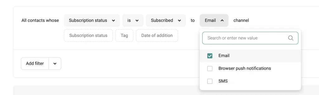 channel subscription status segment