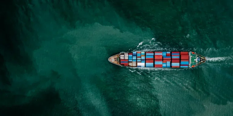 Container ship transporting cargo logistic