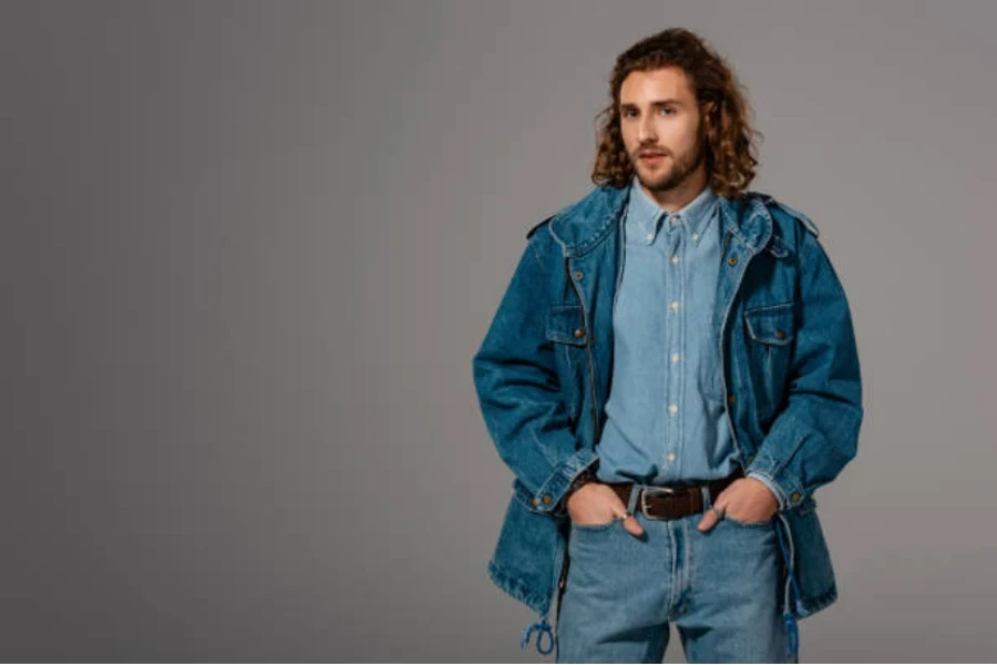 veste en jean avec poches tendance