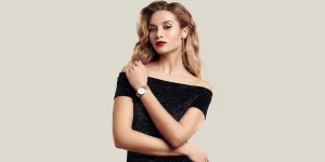 elegant woman in classic black dress