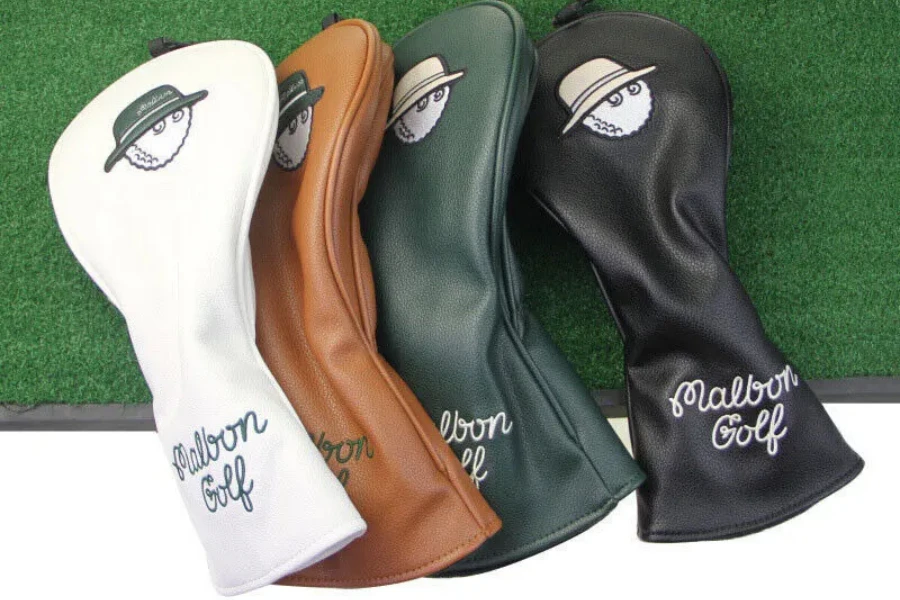 Selection of leather customized golf club head covers