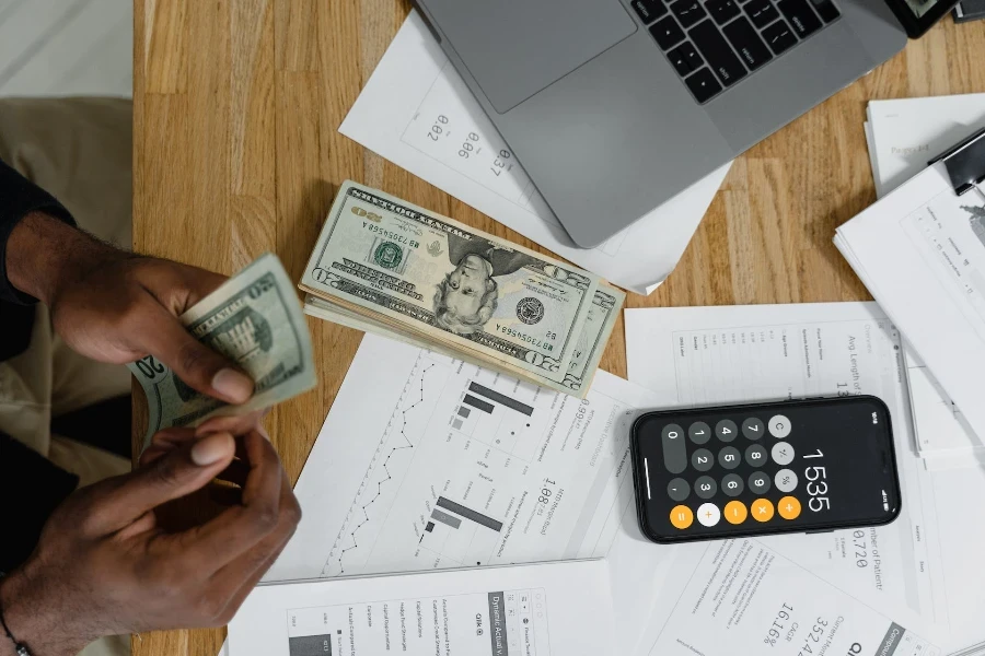 A person counting money