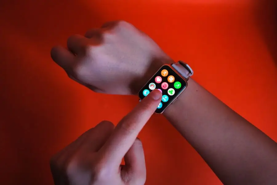 A person wearing a smartwatch