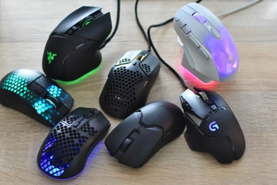 a photo of diverse mice on a table